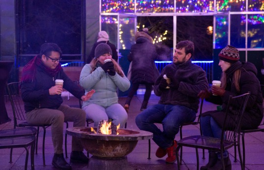 fire pit at Snowy's Spirits & S'more